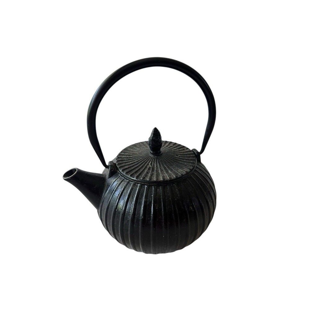 Vintage Japanese Cast Iron Teapot, Tetsubin, Black